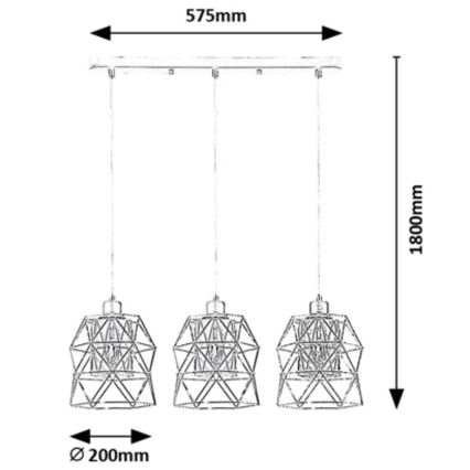 Rabalux - Taklampa med 3xE27/40W/230V