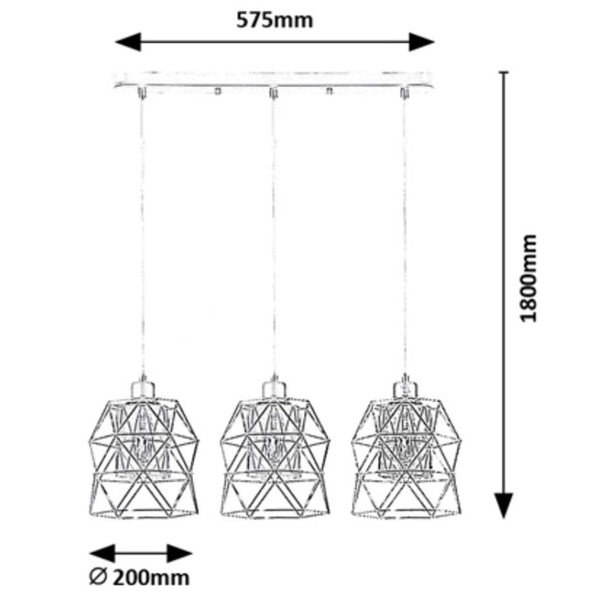 Rabalux - Taklampa med 3xE27/40W/230V