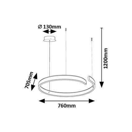 Rabalux - LED-lampa i kabel LED/45W/230V 3000/4000/6500K
