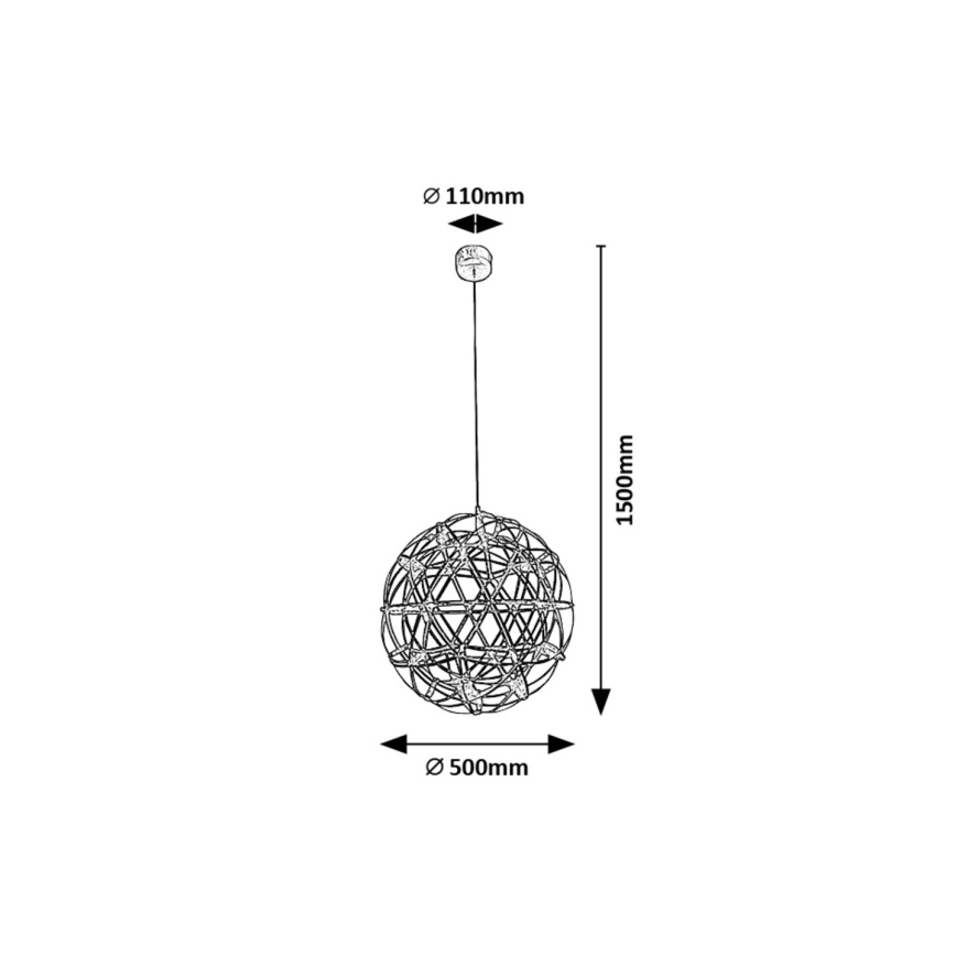 Rabalux - LED ljuskrona med textilsladd LED/16W/230V 3000K skinande krom