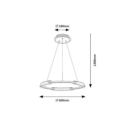 Rabalux - LED ljuskrona med textilsladd LED/45W/230V 3000K/4000K