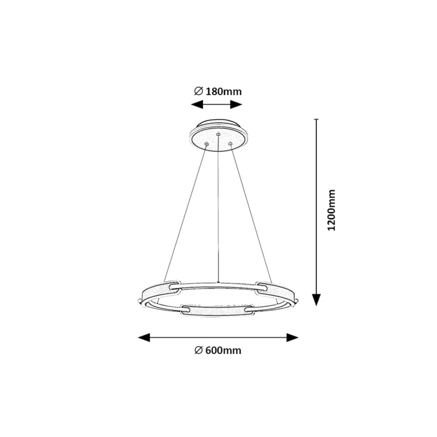 Rabalux - LED ljuskrona med textilsladd LED/45W/230V 3000K/4000K