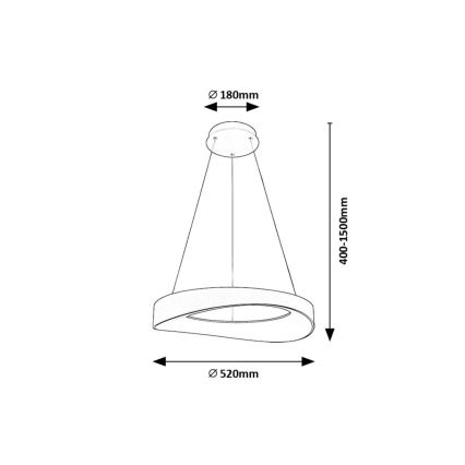 Rabalux - LED ljuskrona med textilsladd LED/56W/230V 3000K silver