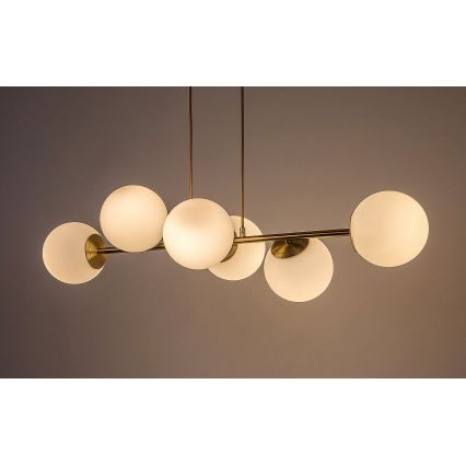 Rabalux - Ljuskrona med textilsladd 6xE27/35W/230V guld