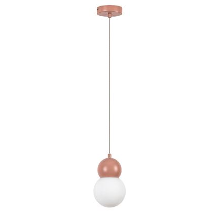 Rabalux - Ljuskrona med textilsladd 1xG9/38W/230V rosa
