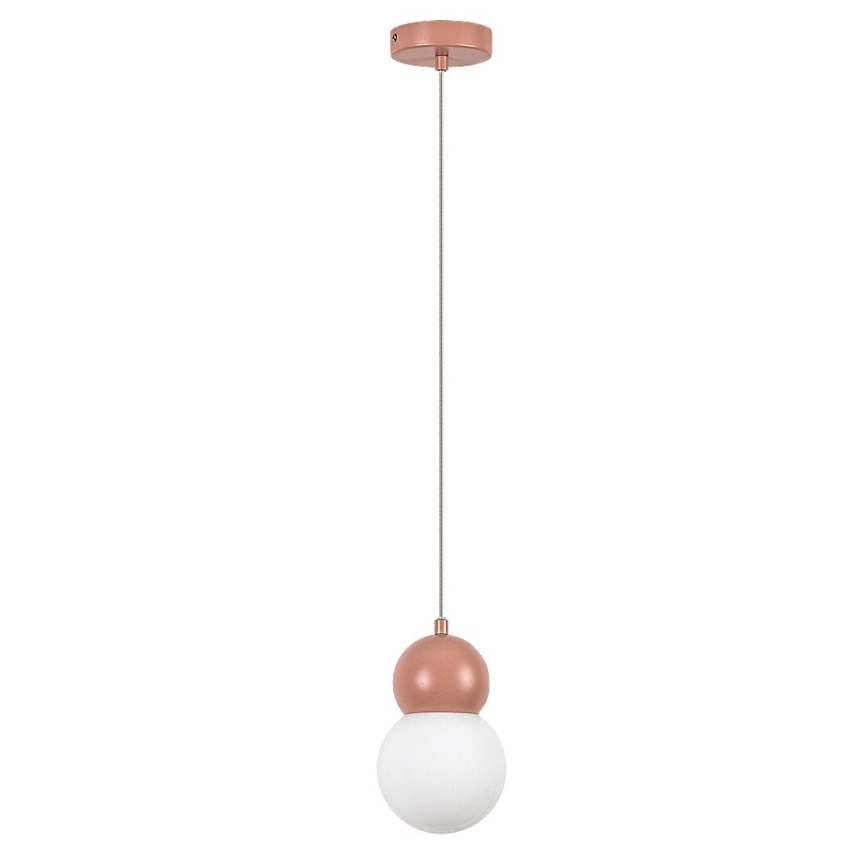 Rabalux - Ljuskrona med textilsladd 1xG9/38W/230V rosa