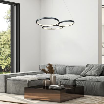 Rabalux - LED ljuskrona med textilsladd LED/38W/230V svart