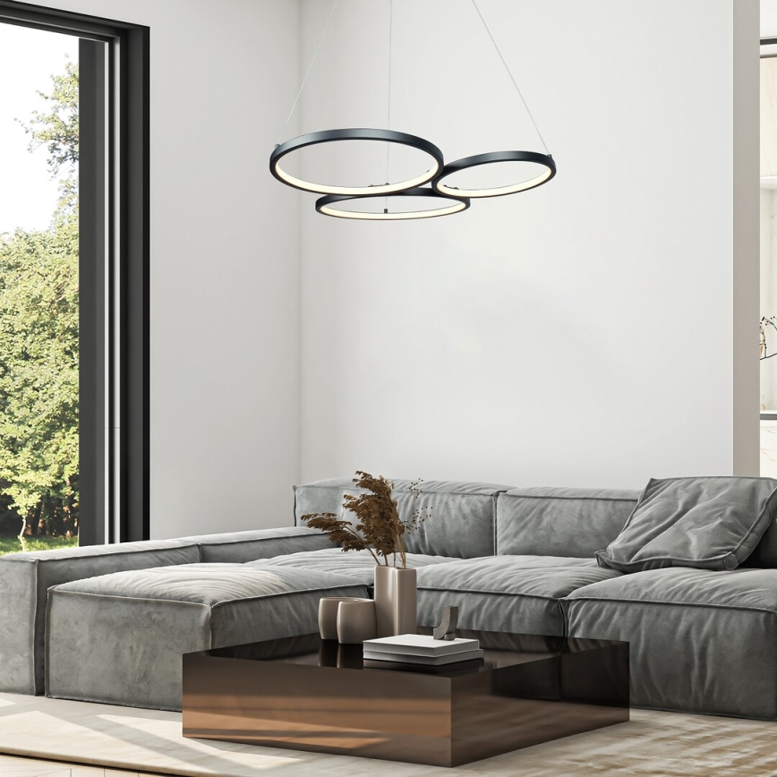 Rabalux - LED ljuskrona med textilsladd LED/38W/230V svart