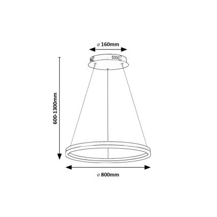 Rabalux - LED ljuskrona med textilsladd LED/45W/230V 3000K/4000K/6500K