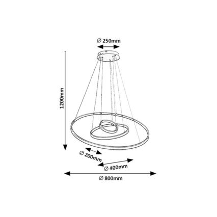 Rabalux - LED dimbar pendellampa på kabel LED/100W/230V 3000-6500K + fjärrkontroll