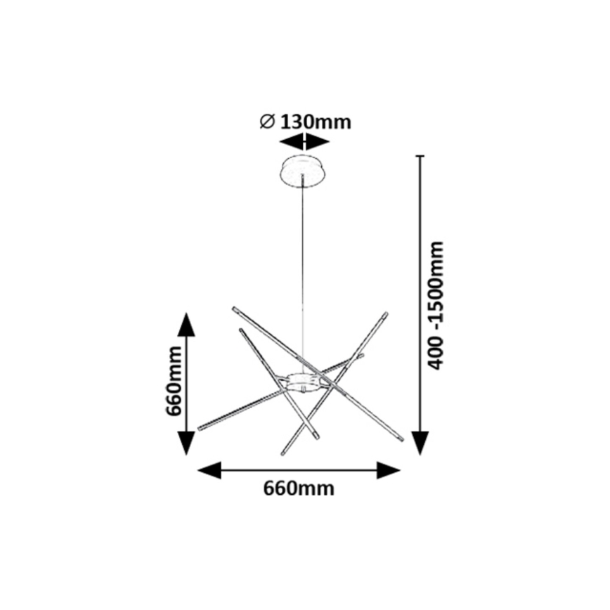 Rabalux - LED ljuskrona med textilsladd LED/40W/230V 3000K guld