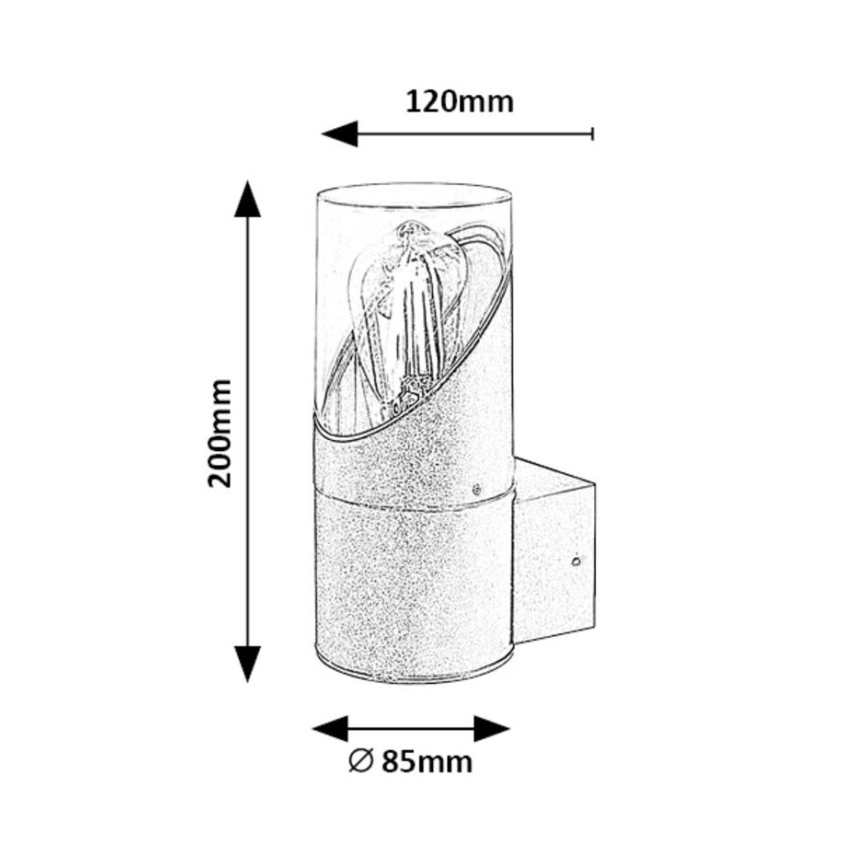 Rabalux - Vägglampa för utomhusbruk 1xE27/28W/230V IP54