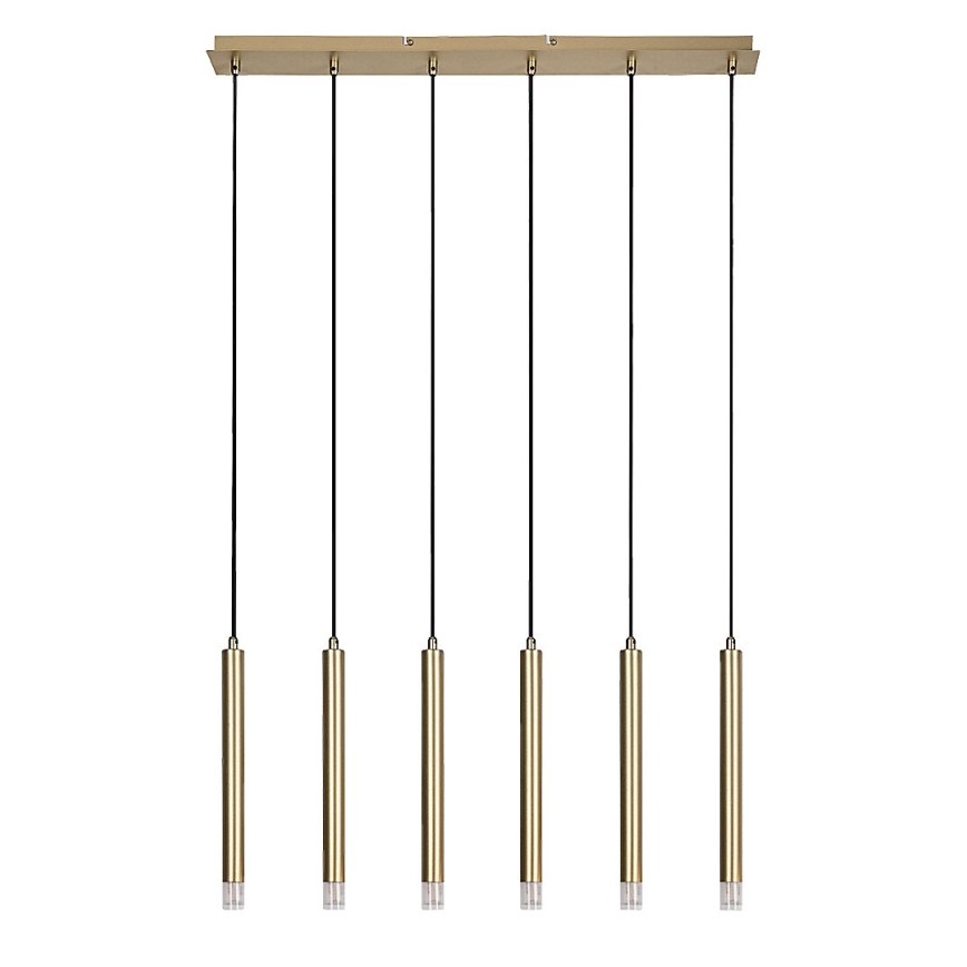 Rabalux - Ljuskrona med textilsladd 6xG9/5W/230V guld