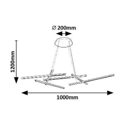 Rabalux - LED ljusreglerad ljuskrona på textilsladd LED/40W/230V 3000-6500K + fjärrkontroll