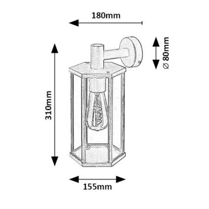 Rabalux - Vägglampa för utomhusbruk 1xE27/40W/230V IP44