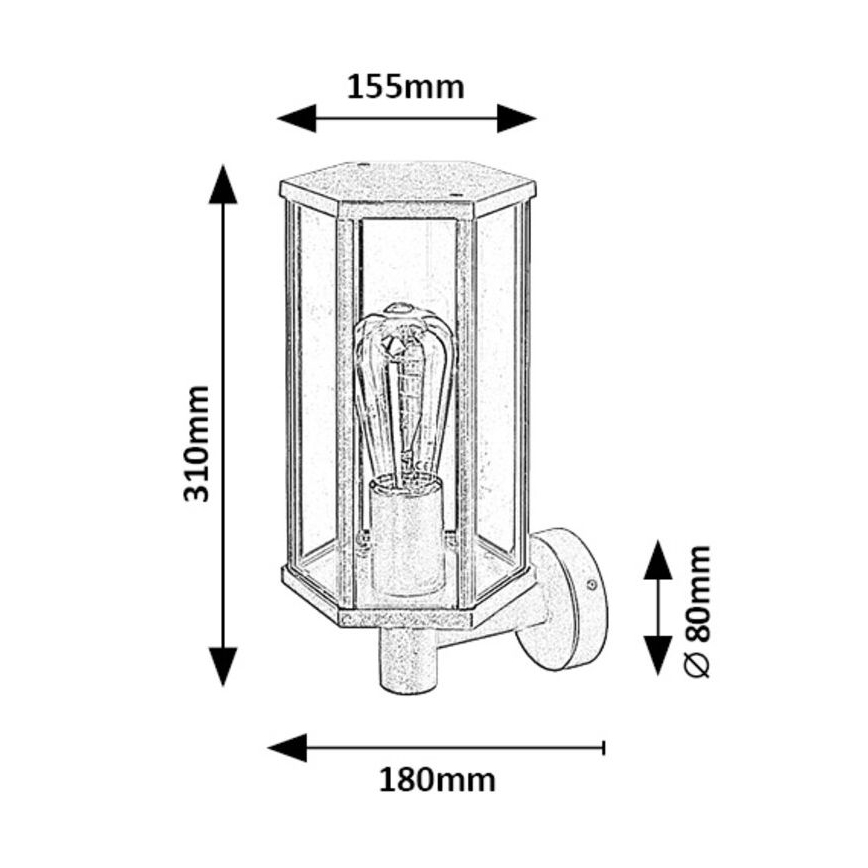 Rabalux - Vägglampa för utomhusbruk 1xE27/40W/230V IP44