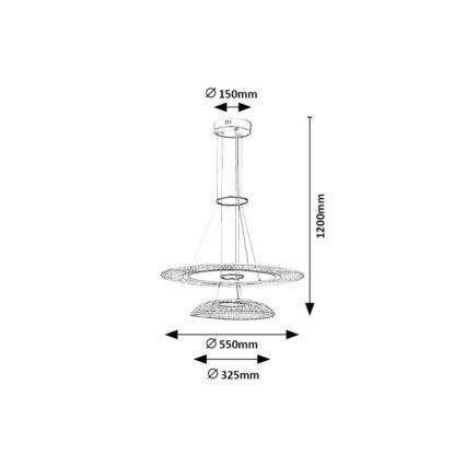 Rabalux - LED-pendel med vajer LED/36W/230V 3000K