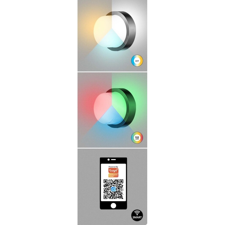 Rabalux - LED RGBW Dimbar vägglampa utomhus LED/10W/230V IP54 Wi-Fi Tuya