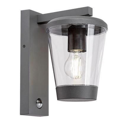 Rabalux - Vägglampa för utomhusbruk med en sensor 1xE27/40W/230V IP44