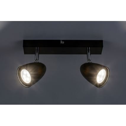 Rabalux - Spotlight 2xGU10/5W/230V svart