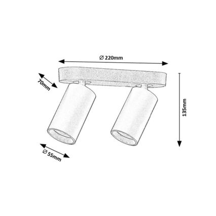 Rabalux - Spotlampa 2xGU10/7W/230V svart