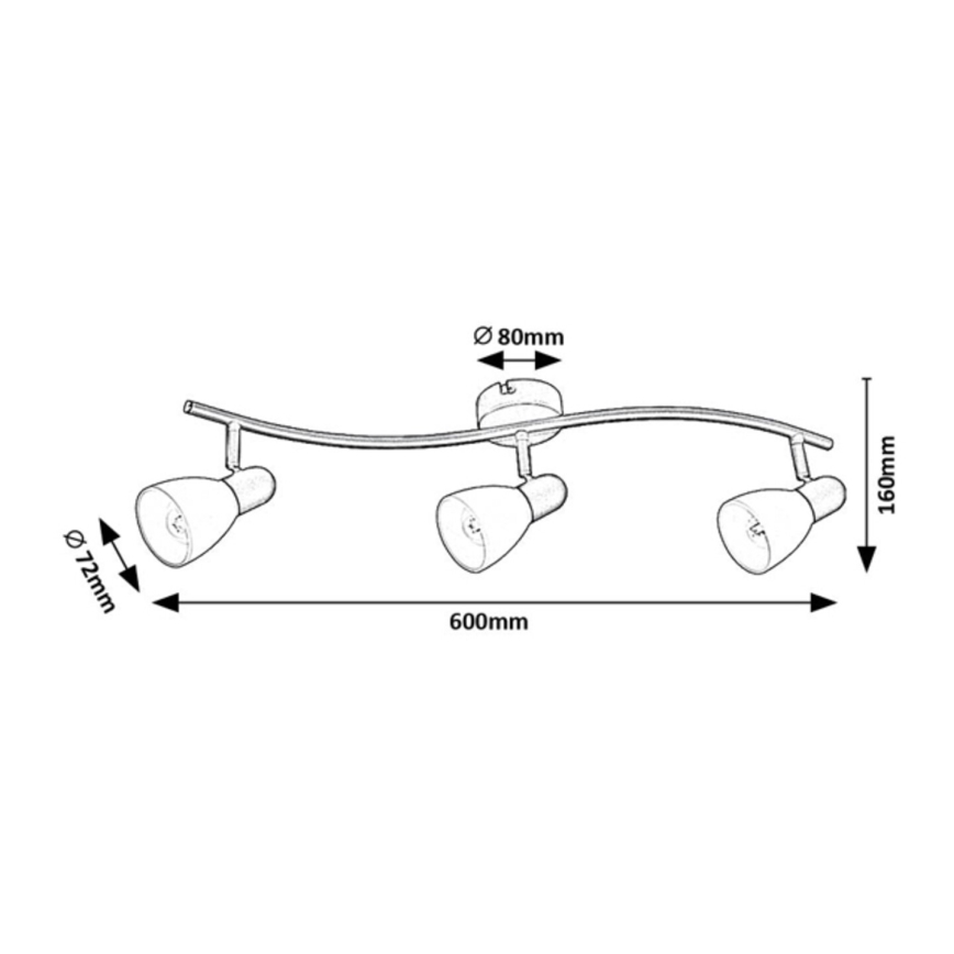 Rabalux - Spotlampa 3x E14/40W/230V