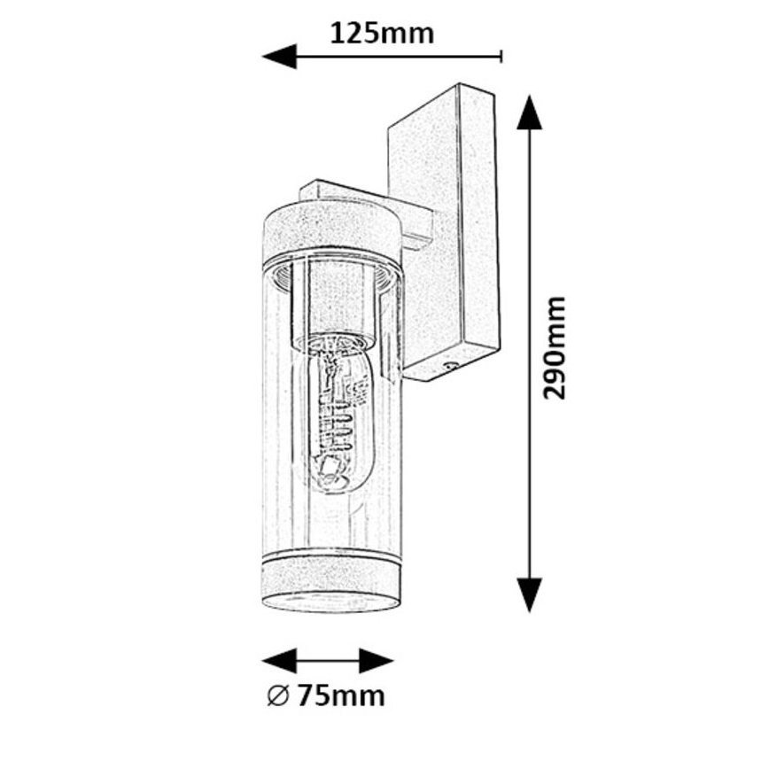 Rabalux - Vägglampa för utomhusbruk 1xE27/12W/230V IP44