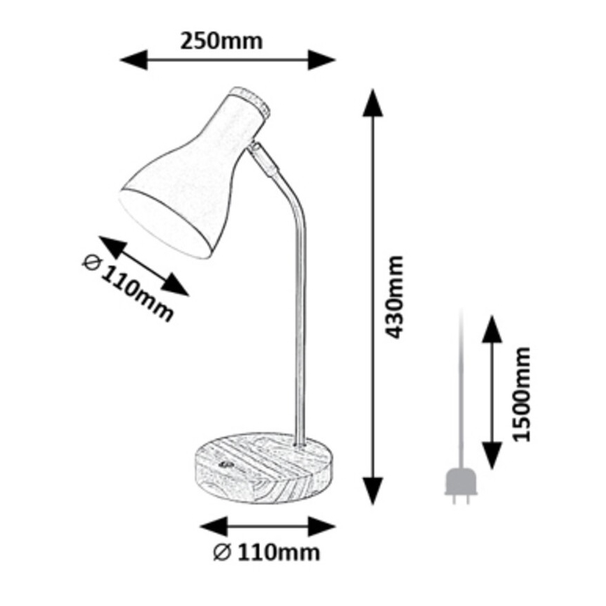 Rabalux - Bordslampa 1xE14/25W/230V gummiträd