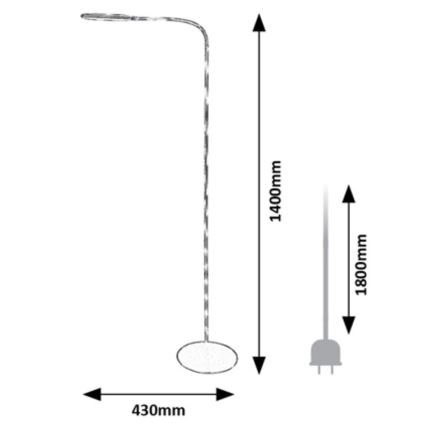 Rabalux - LED Ljusreglerad touch golvlampa LED/10W/230V 3000-6000K grå
