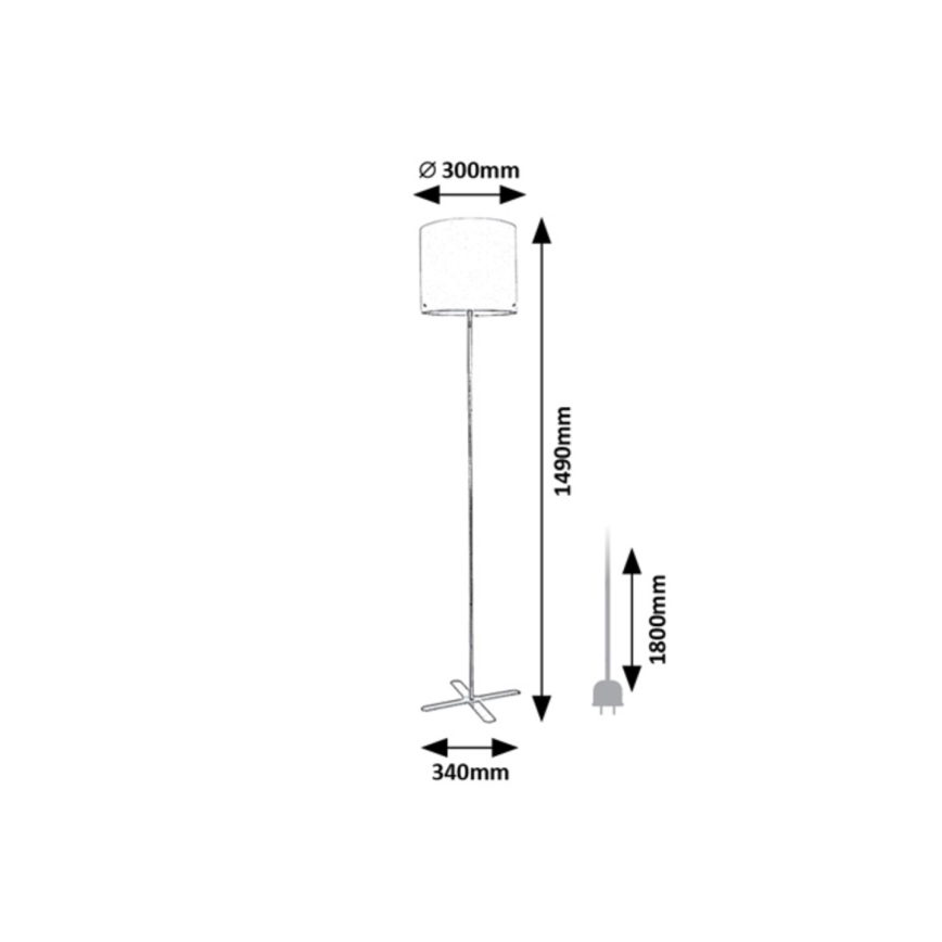 Rabalux - Golv lampa 1xE27/40W/230V vit/silver