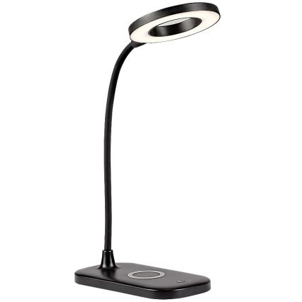 Rabalux - LED Dimbar touch bordslampa med trådlös laddning LED/5W/5V 2700-6000K svart
