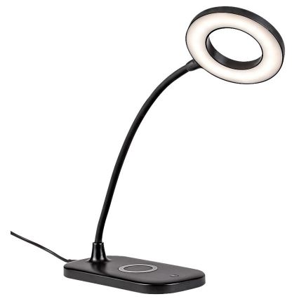 Rabalux - LED Dimbar touch bordslampa med trådlös laddning LED/5W/5V 2700-6000K svart