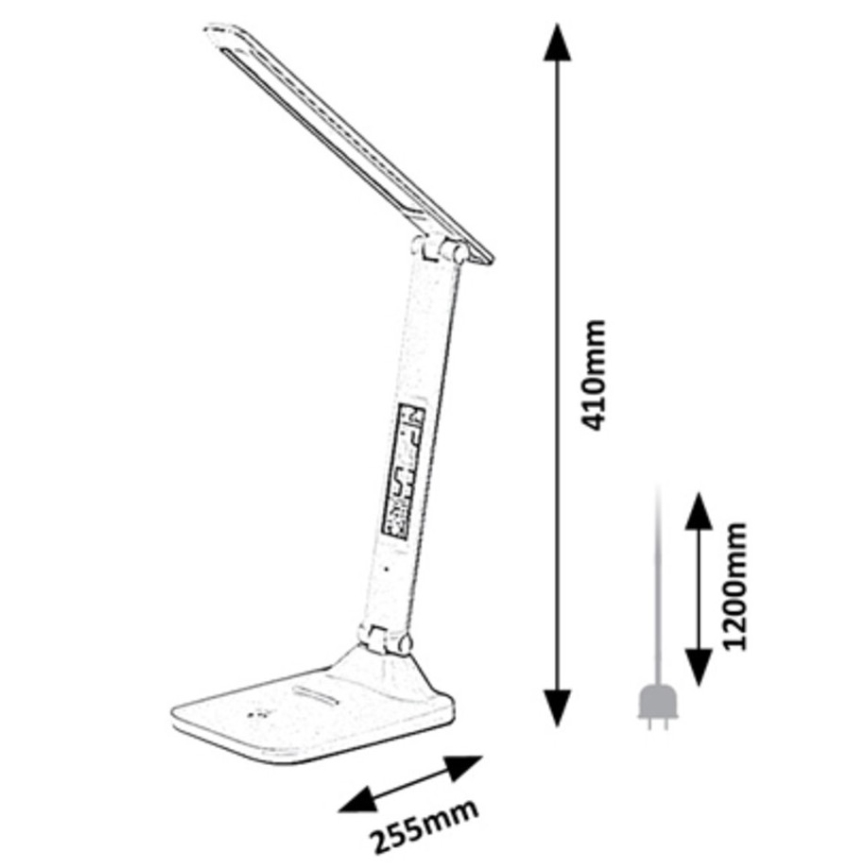 Rabalux - LED Dimbar bordslampa med display LED/5W/5V 2600mAh 3000-6000K