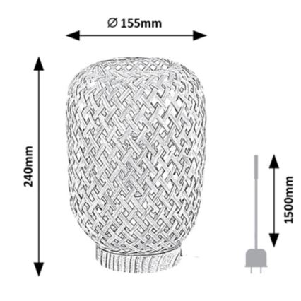 Rabalux - Bordslampa 1xE14/25W/230V rotting