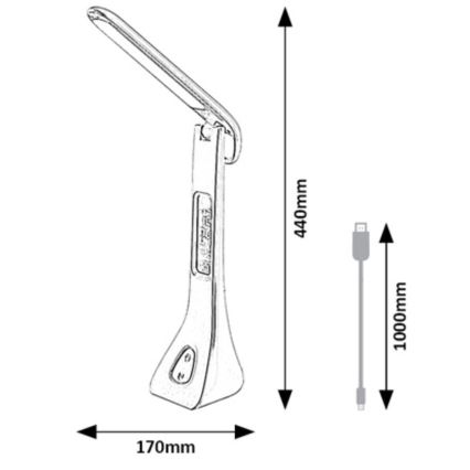 Rabalux - LED Dimbar bordslampa med display LED/7W/5V 4000K svart