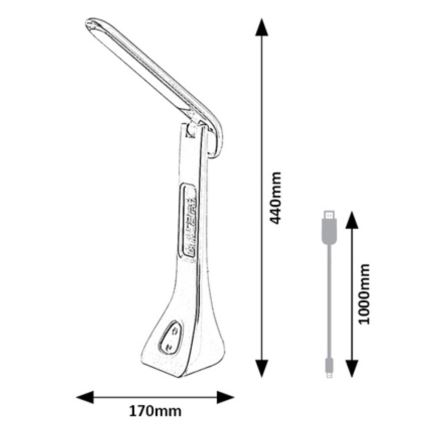 Rabalux - LED Dimbar bordslampa med display LED/7W/5V 4000K vit