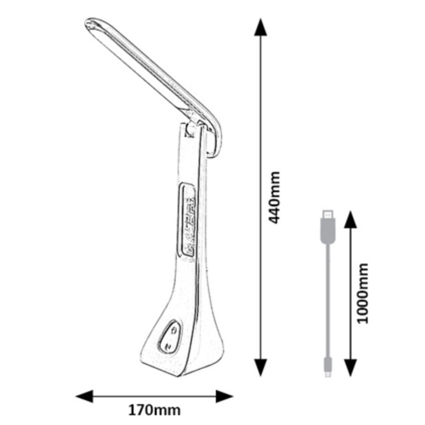 Rabalux - LED Dimbar bordslampa med display LED/7W/5V 4000K vit