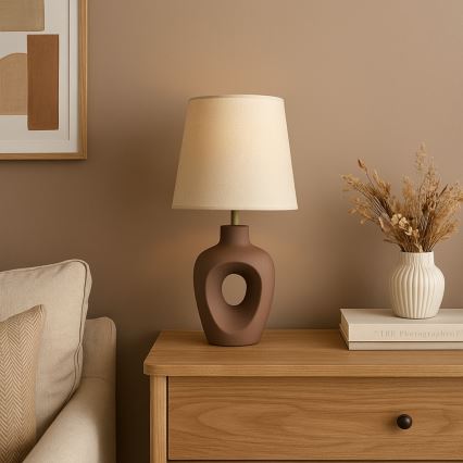 Rabalux - Bordslampa 1xE14/25W/230V brun/krämvit