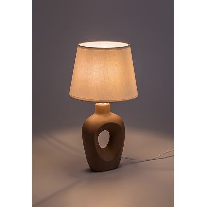 Rabalux - Bordslampa 1xE14/25W/230V brun/krämvit