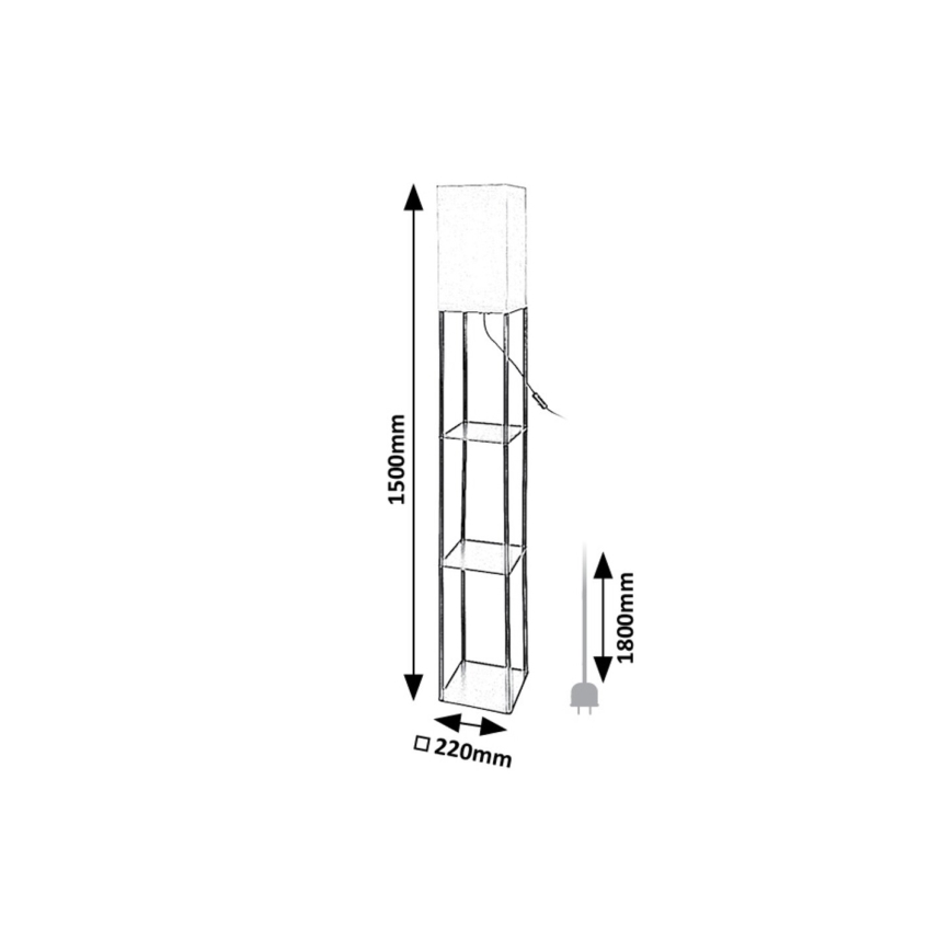 Rabalux - Golvlampa med shelves 1xE27/40W/230V