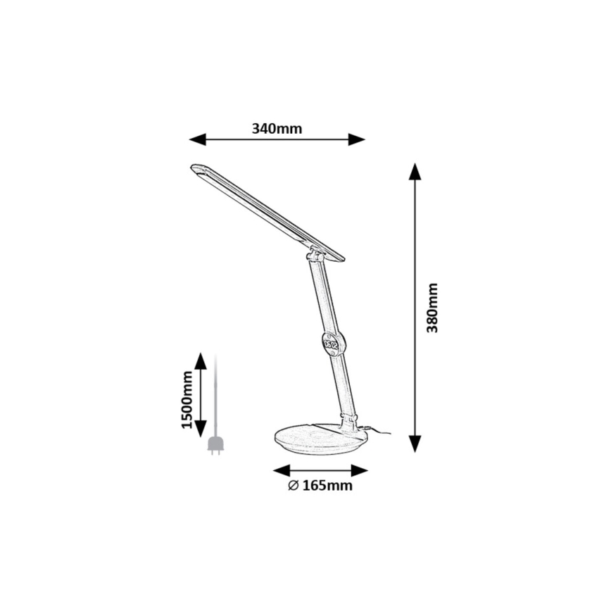 Rabalux - LED ljusreglerad bordslampa touch med en display LED/9W/230V 3000/4000/6500K