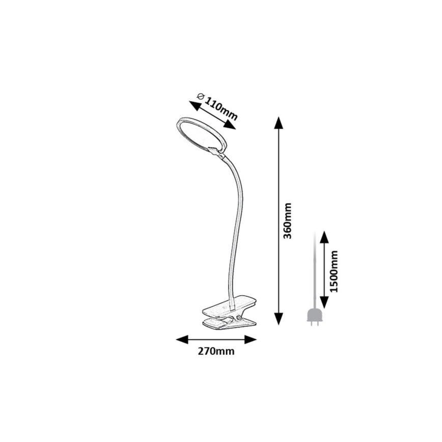 Rabalux - LED Dimbar bordslampa med klämma LED/7W/230V 3000K