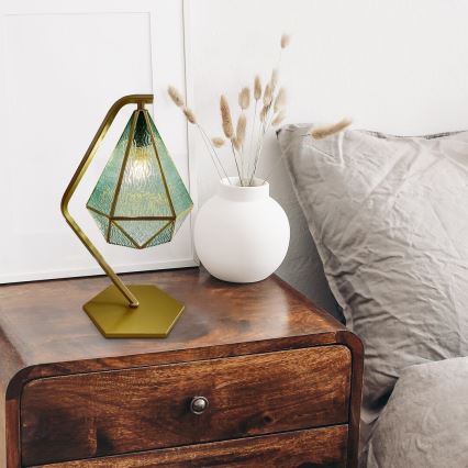 Rabalux - Tiffany färgat glas bordslampa 1xE14/40W/230V guld/blå