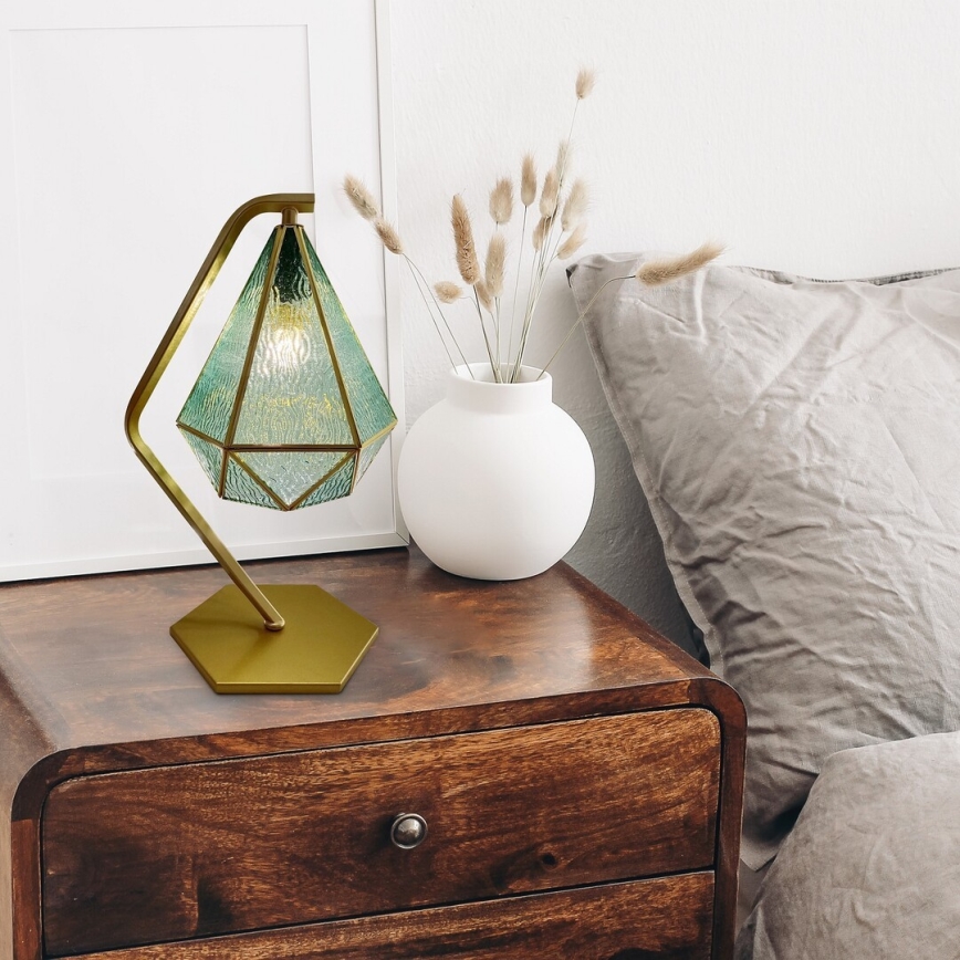 Rabalux - Tiffany färgat glas bordslampa 1xE14/40W/230V guld/blå