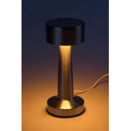 Rabalux - LED Uppladdningsbar touchbordsljuslampa LED/2,7W/5V 1200mAh 3000/4000/6000K matt krom