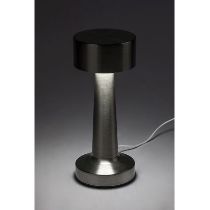 Rabalux - LED Uppladdningsbar touchbordsljuslampa LED/2,7W/5V 1200mAh 3000/4000/6000K matt krom