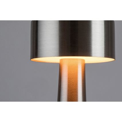 Rabalux - LED Uppladdningsbar touchbordsljuslampa LED/2,7W/5V 1200mAh 3000/4000/6000K matt krom