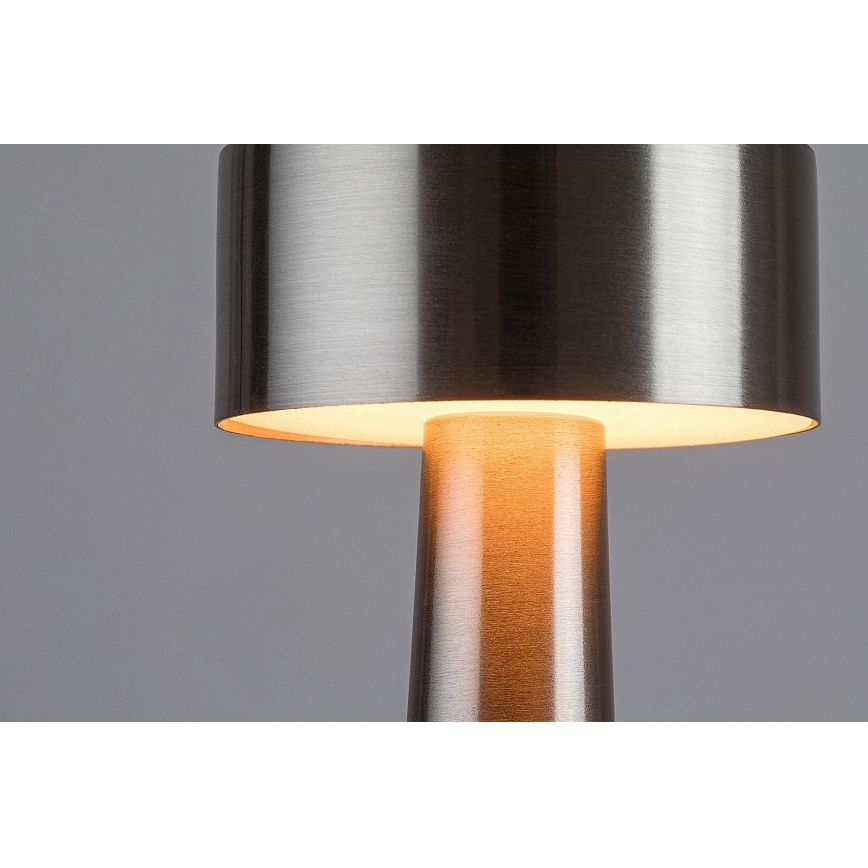 Rabalux - LED Uppladdningsbar touchbordsljuslampa LED/2,7W/5V 1200mAh 3000/4000/6000K matt krom