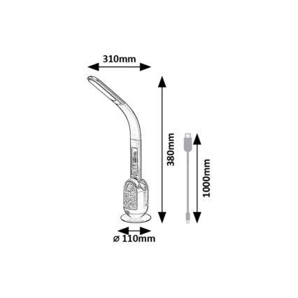 Rabalux - LED RGB Ljusreglerad bordslampa LED/5W/230V svart