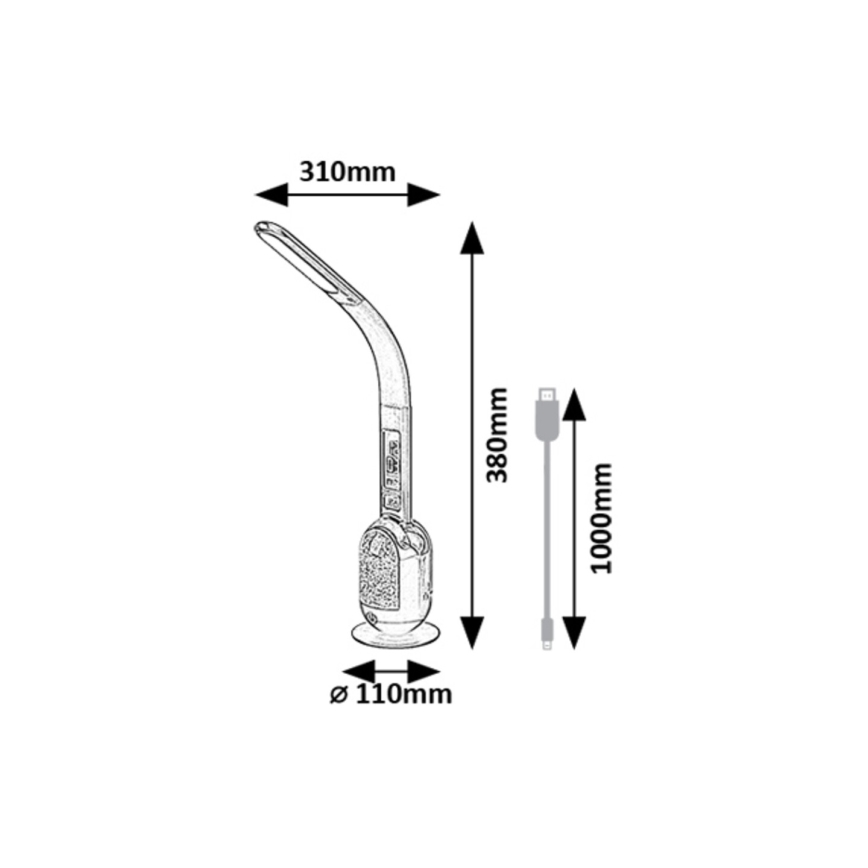 Rabalux - LED RGB Ljusreglerad bordslampa LED/5W/230V svart